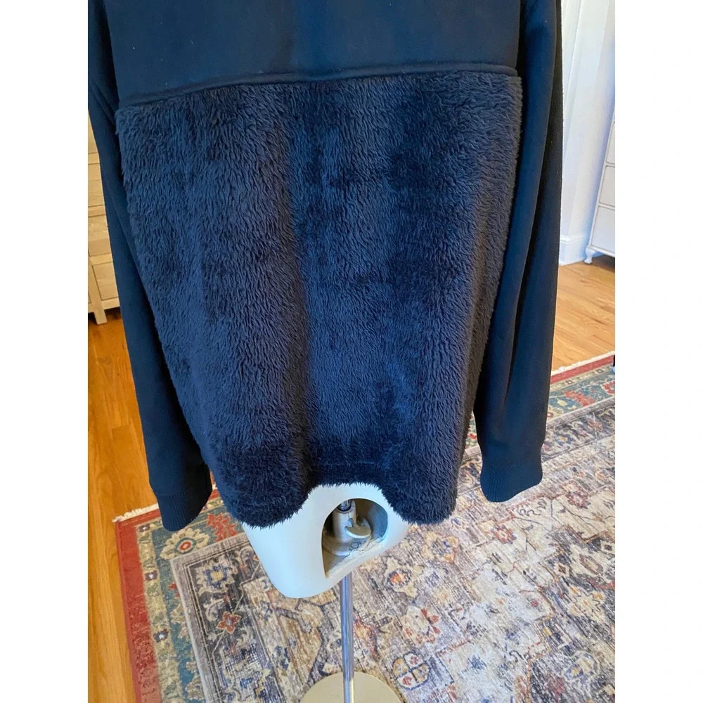 Democracy Black Asymmetrical‎ Zip Faux Fur Moto Jacket Women's L
